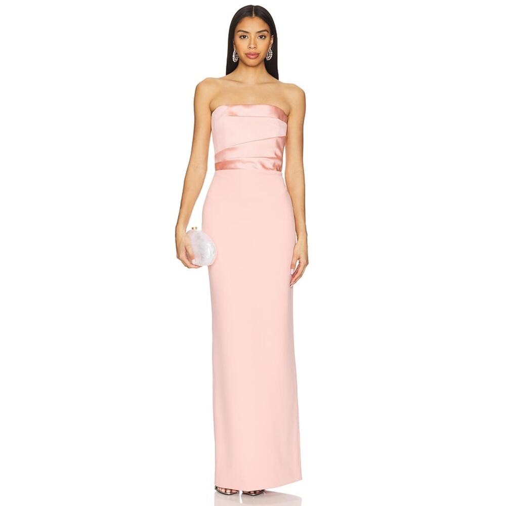 Solace London Pink Strapless Maxi Dress